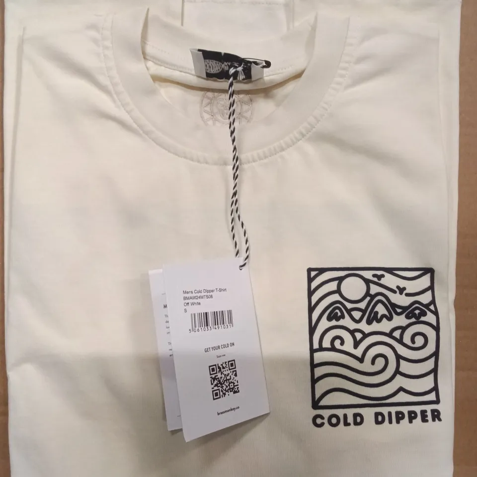 BOX OF BRAND NEW BRASS MONKEY T-SHIRTS -OFF WHITE SIZE SMALL APPROXIMATELY 8
