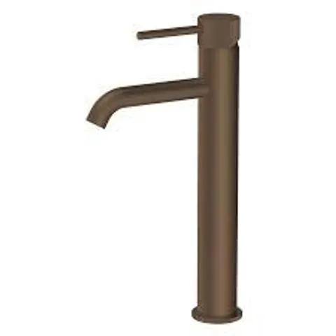 BOXED BRUSHED BRONZE FLUTED TALL BASIN MONO MIXER TAP - ARISSA