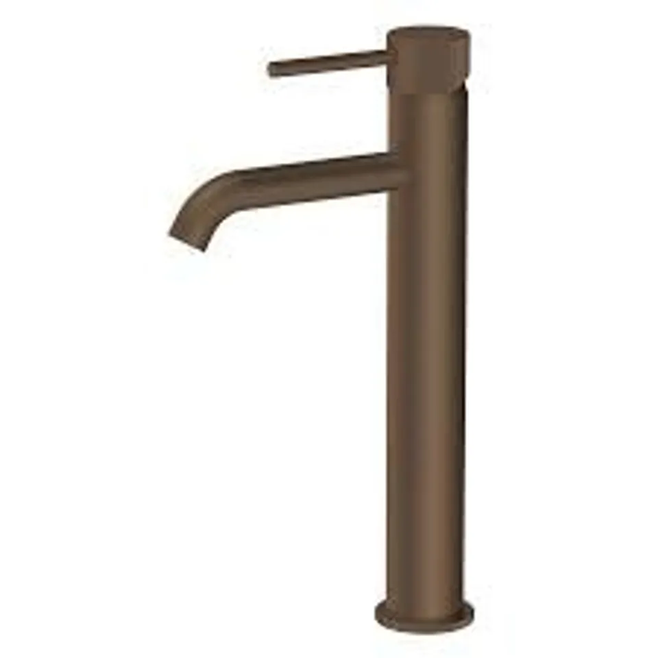 BOXED BRUSHED BRONZE FLUTED TALL BASIN MONO MIXER TAP - ARISSA