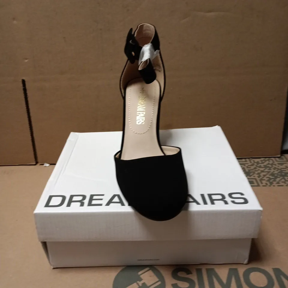 DREAM PAIRS ANGELA BLACK NUBUCK HIGH HEEL SANDALS – UK 5 / US 7