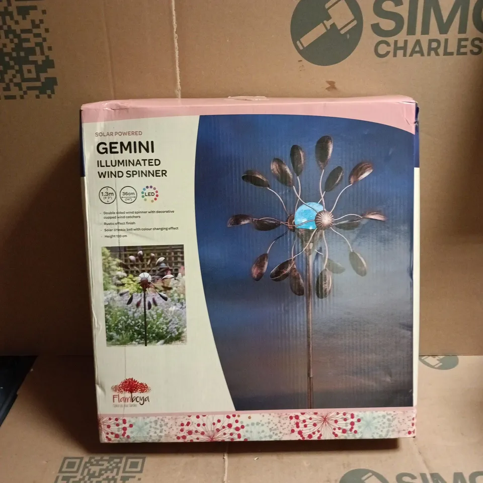 FLAMBOYA GEMINI ILLUMINATED WIND SPINNER BOXED