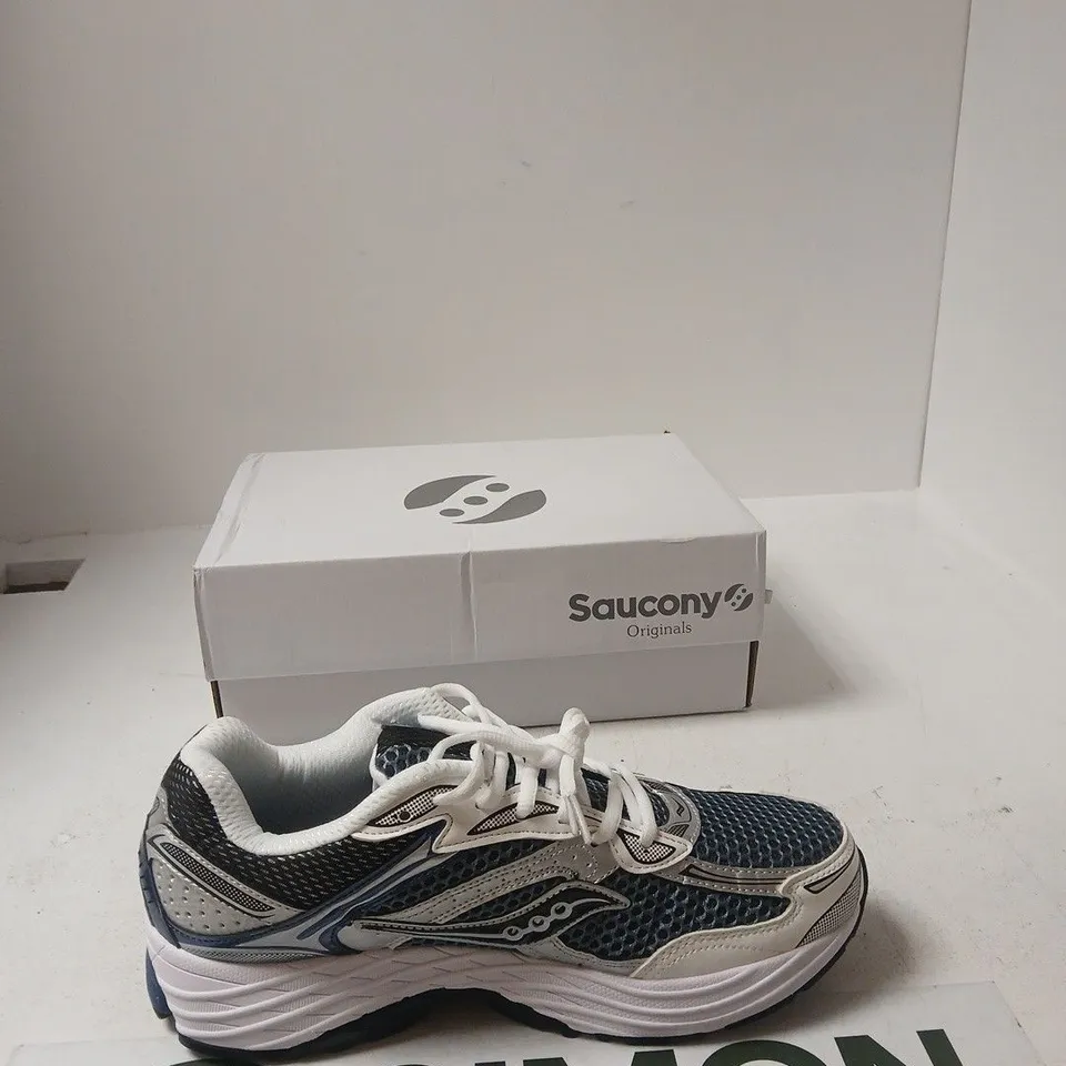 SAUCONY PRO GRID OMNI 9 RUNNING SHOES – BLUE/GREY, US 10 (UK 9) – ORIGINAL SAUCONY ORIGINALS BOX