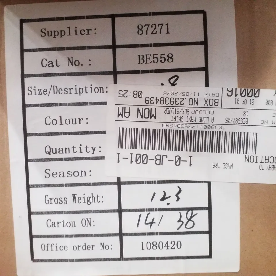 BOX CONTAINING APPROXIMATELY 16 BRAND NEW SIMPLY BE DENIM SHINY A LINE MAXI SKIRTS - SIZE 18