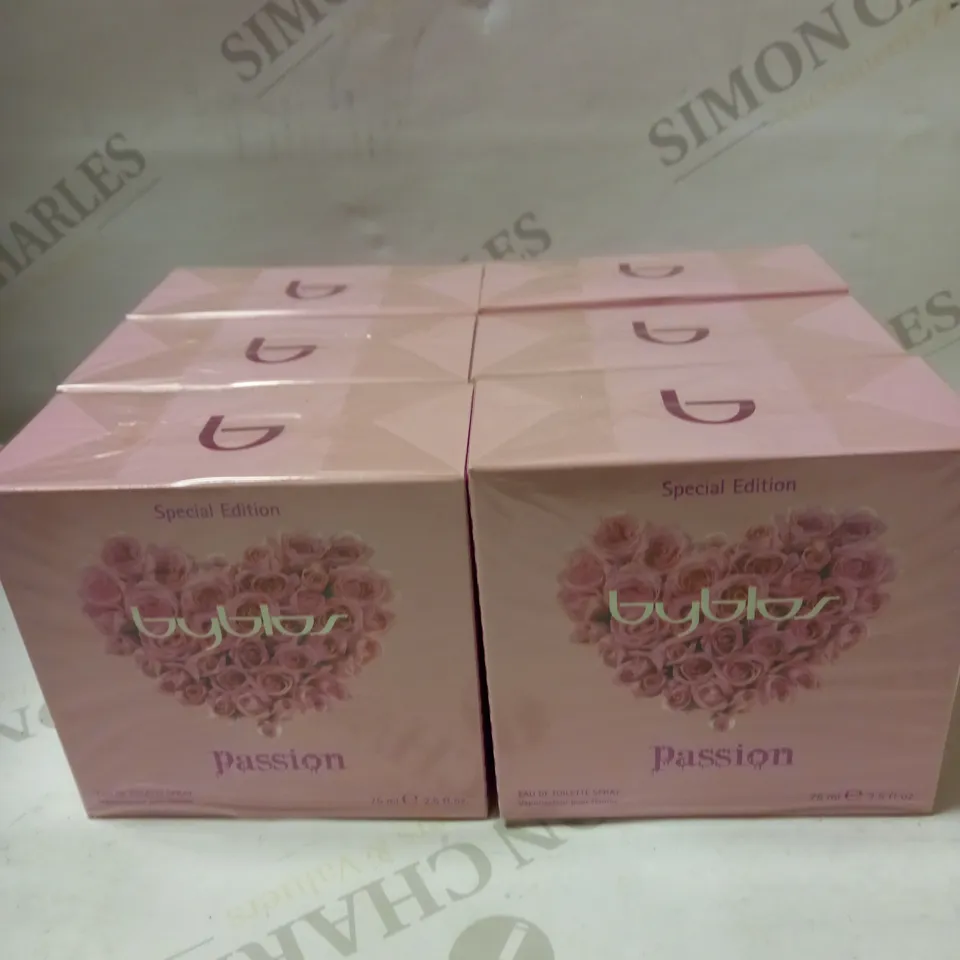 6 X 75ML BYBLOS PASSION SPECIAL EDITION EAU DE TOILETTE SPRAY 