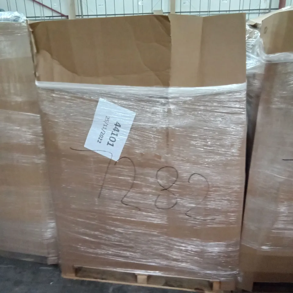 PALLET OF ASSORTED ITEMS INCLUDING AIR COOLER, ALPHA CAMP CAMPING CHAIR, BLUE DINING CHAIRS, STORAGE OTTOMAN, KINGCAMP OUTDOOR FURNITURE 