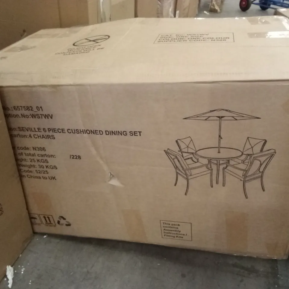 BOXED SET OF 4 SEVILLE OUTDOOR DINING CHAIRS // CHAIRS ONLY (1 BOX)