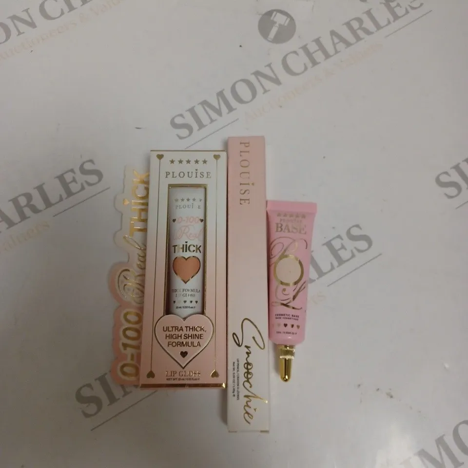 BOX OF APPROX 3 PLOUISE BEAUTY PRODUCTS TO INCLUDE ULTRA THICK LIP GLOSS, LIP PENCIL, ETC. 