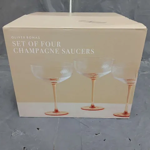 OLIVER BONAS SET OF 4 CHAMPAGNE SAUCERS