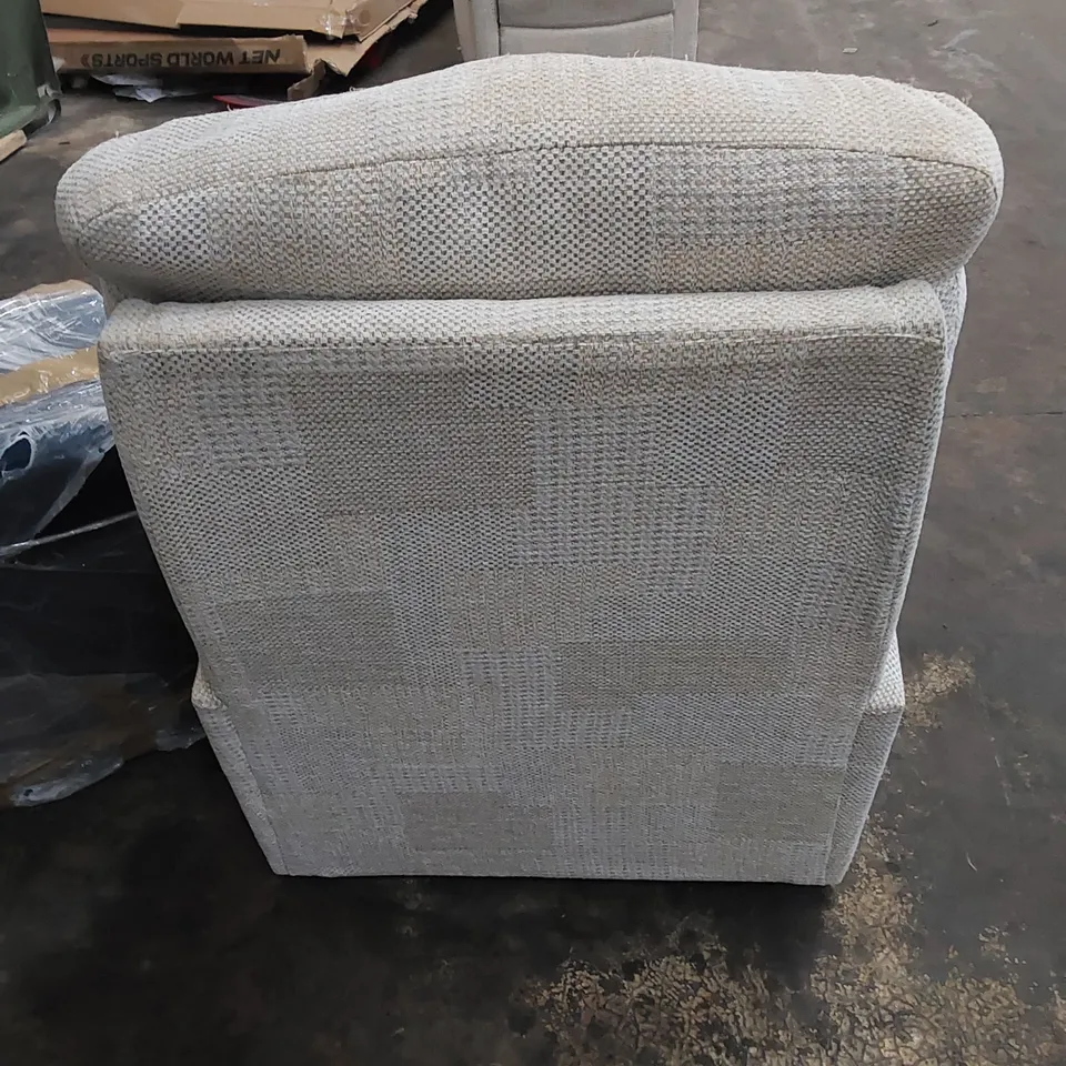DESIGNER FABRIC BEIGE ARMCHAIR 