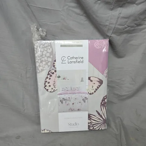 CATHERINE LANSFIELD STUDIO COLLECTION DOUBLE DUVET SET – BUTTERFLY PATTERN (FULLY REVERSIBLE)