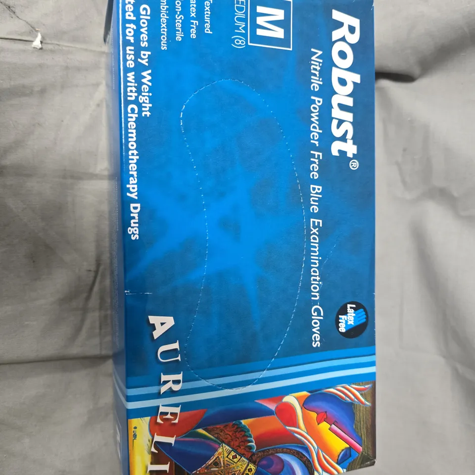 ROBUST NITRILE POWDER-FREE BLUE EXAMINATION GLOVES – MEDIUM