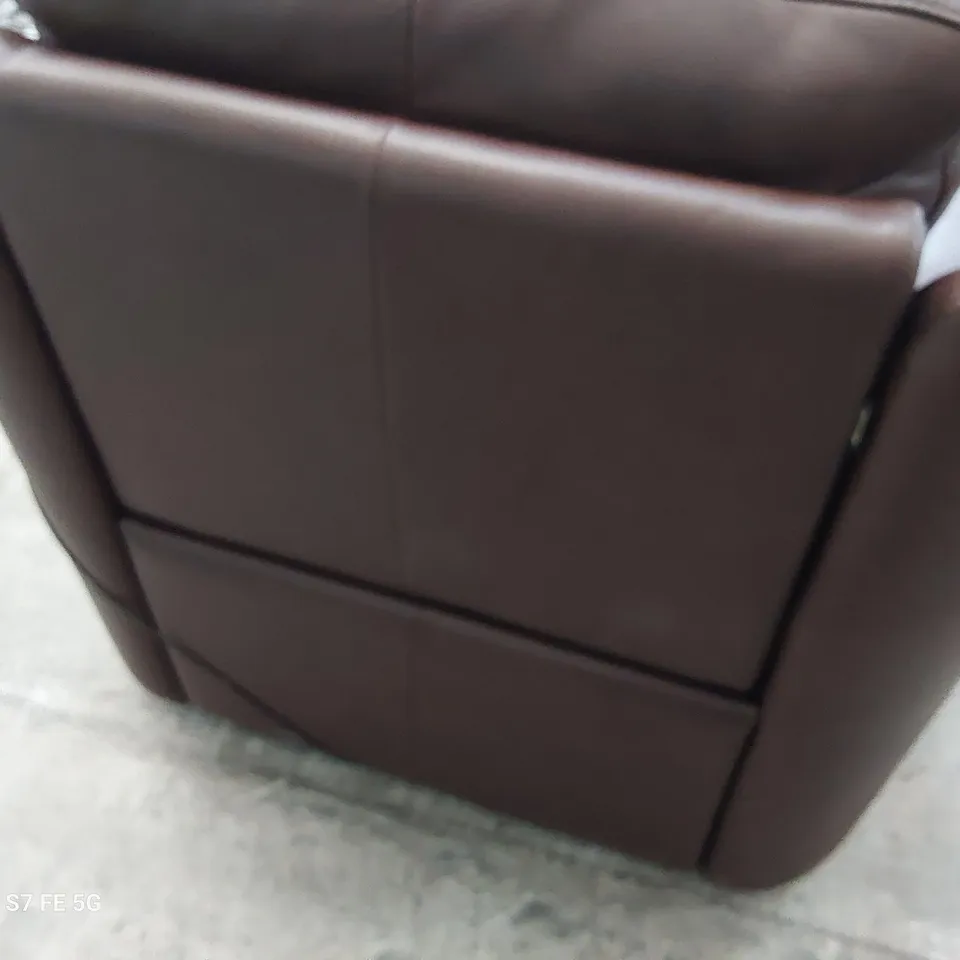 QUALITY ITALIAN DESIGNER POWER RECLINING PARMA EASY CHAIR BROWN LEATHER 