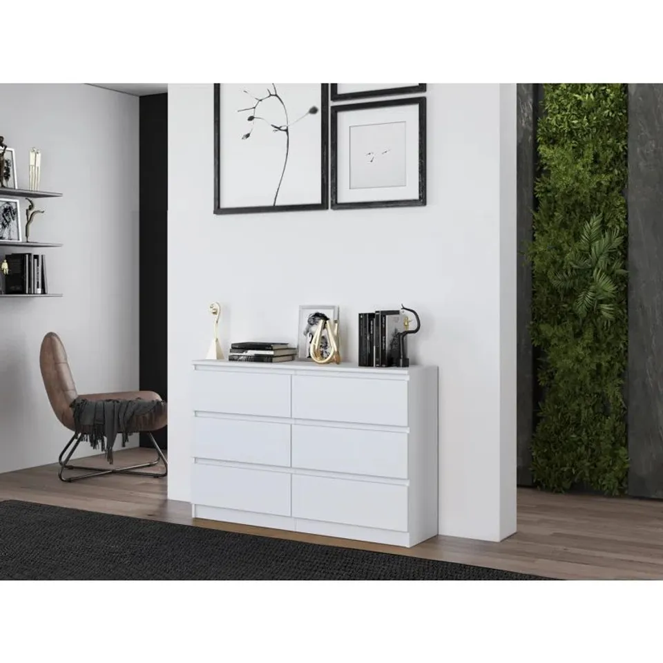 BOXED OLHOUSER 6 DRAWER 120CM W DOUBLE DRAWER CHEST