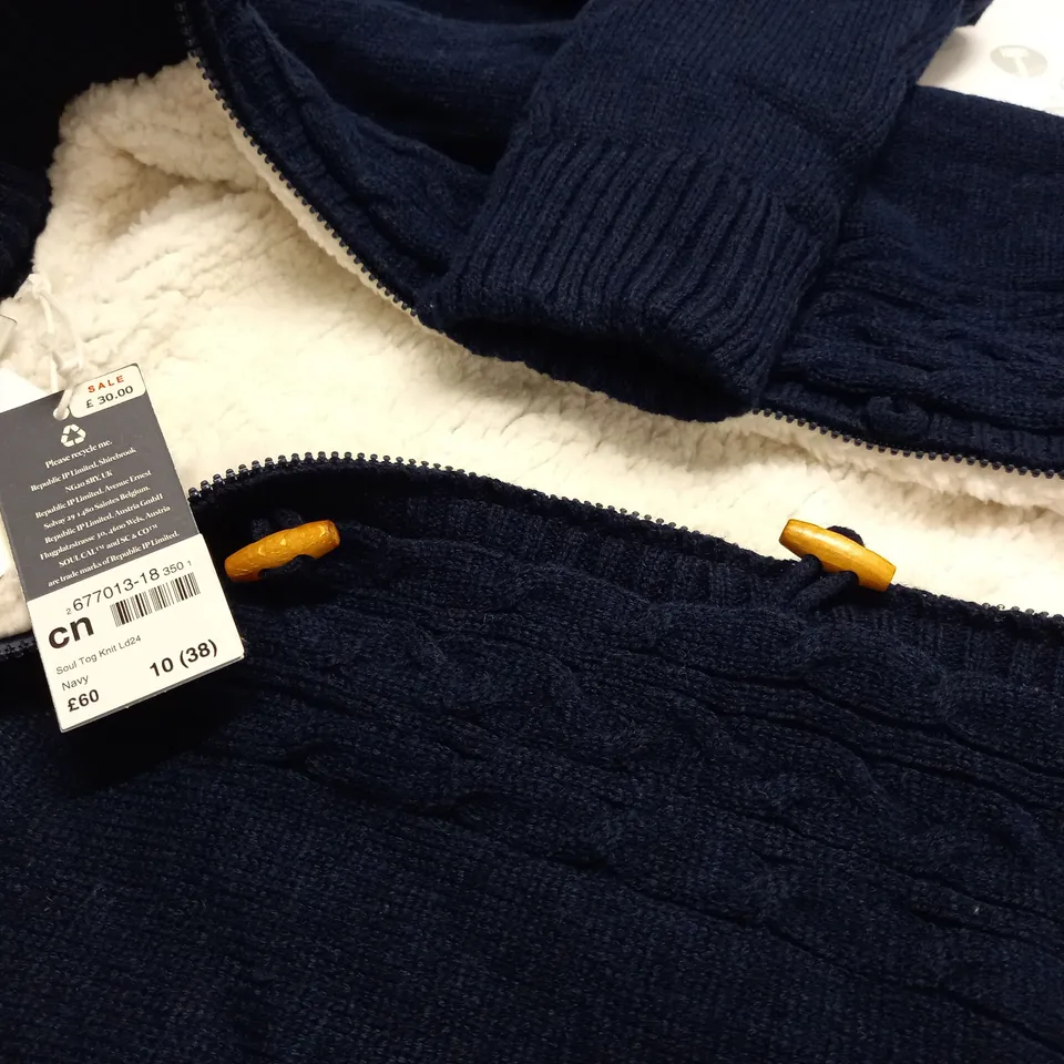 SOULCAL TOG KNIT ZIP THROUGH JACKET IN NAVY - 10