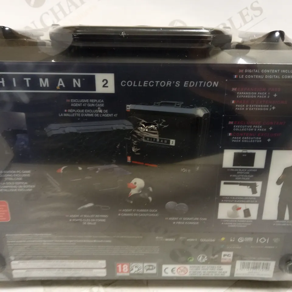 SEALED HITMAN 2 COLLECTOR'S EDITION PC GAME WITH REPLICA GUN CASE, COIN, KEYRING, RUBBER DUCK & IN-GAME EXPANSIONS