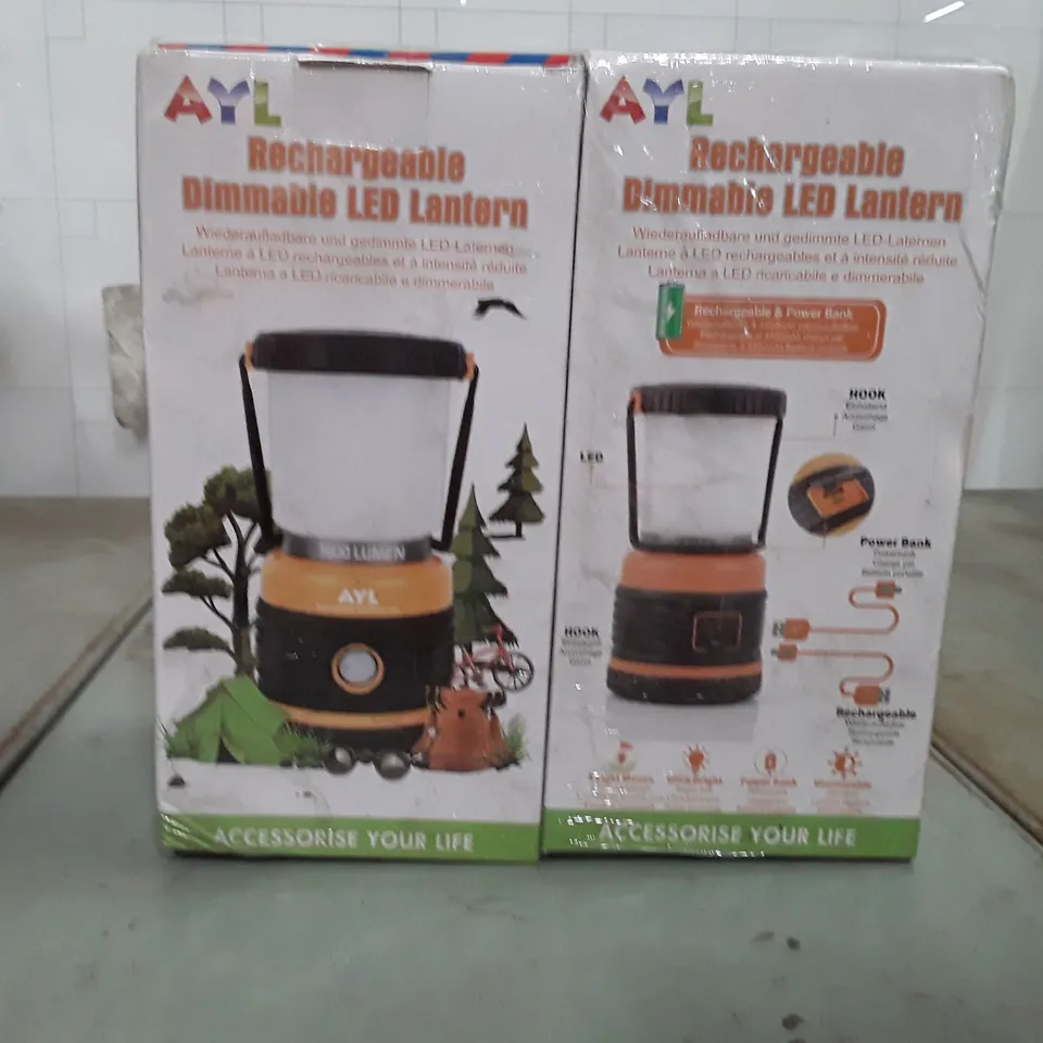 PACK OF 2 RECHARGEABLE DIMMABLE LED LANTERNS