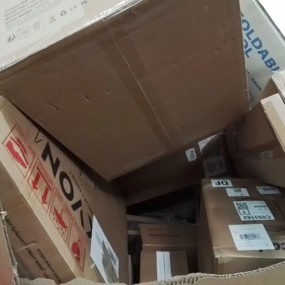 PALLET OF ASSORTED HOUSEHOLD GOODS AND PRODUCTS TO INCLUDE;AUTOMATIC CAT LITTER BOX,BATHROOM CABINET,MIRROR CABINET