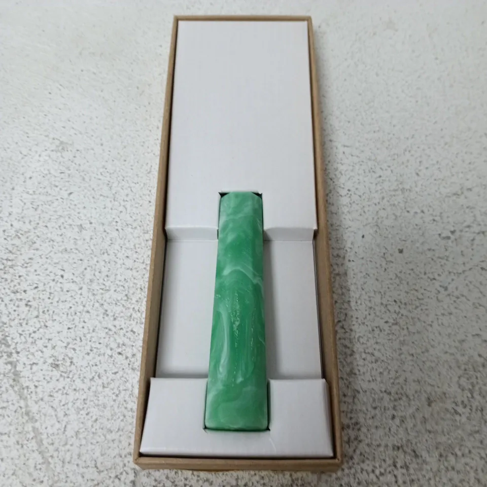 ALLOY STAINLESS STEEL KNIFE WITH GREEN MARBLED HANDLE – BOXED