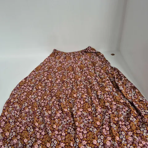 HUSH BRANWEN PRINTED CHIFFON MIDI SKIRT – SUNSET FLORAL MULTI, S/M