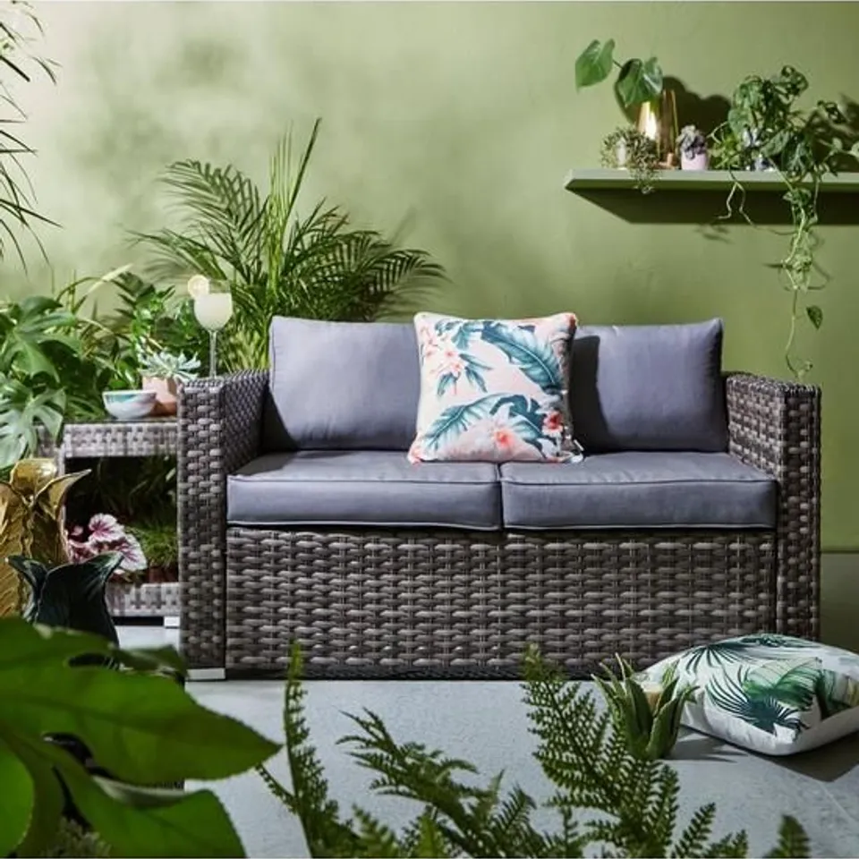 BOXED ARUBA GARDEN SOFA - GREY (1 BOX) RRP £250