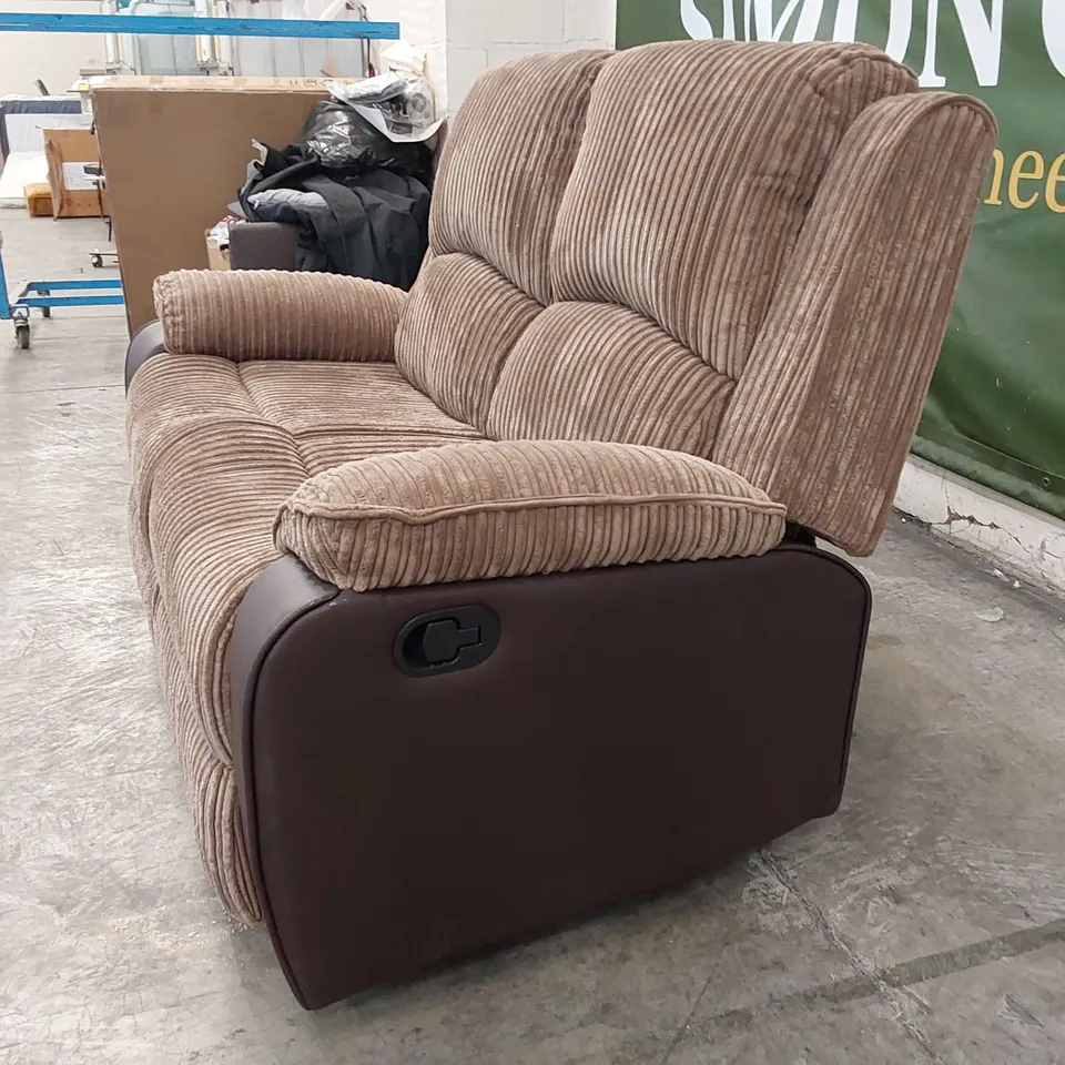 DESIGNER 2-SEATER RECLINER SOFA IN BROWN 