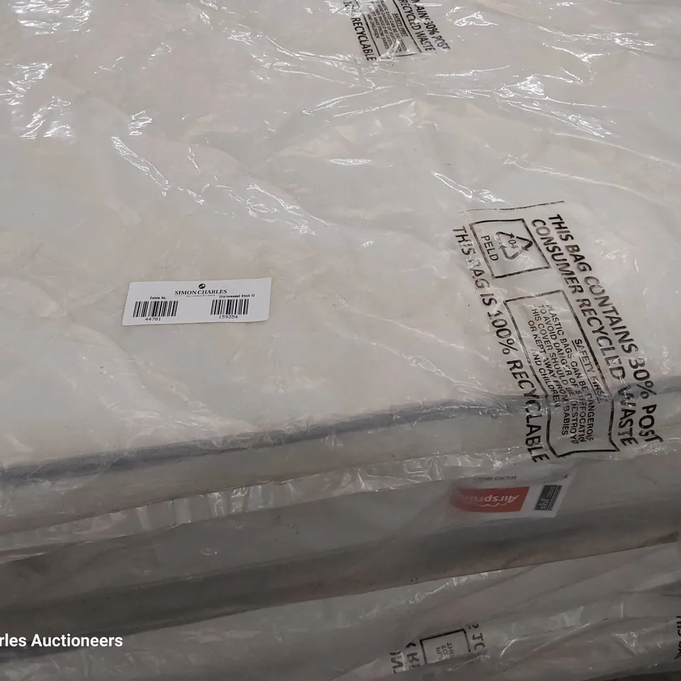 QUALITY BAGGED AIRSPRUNG 4' SMALL DOUBLE MICRO QUILT MATTRESS 