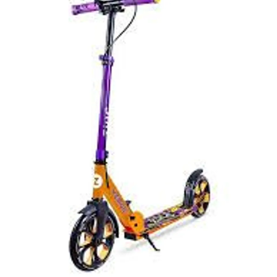BOXED ZINZ BIG WHEELED FOLDING VERGE SCOOTER (ORANGE & PURPLE)