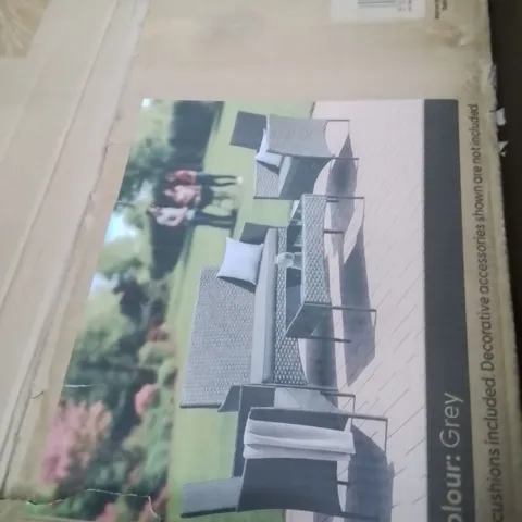 BOXED KEPLIN 4 SEATER SOFA RATTAN SET -BLACK