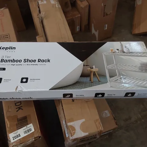 BOXED KEPLIN 3 TIER BAMBOO SHOE RACK 