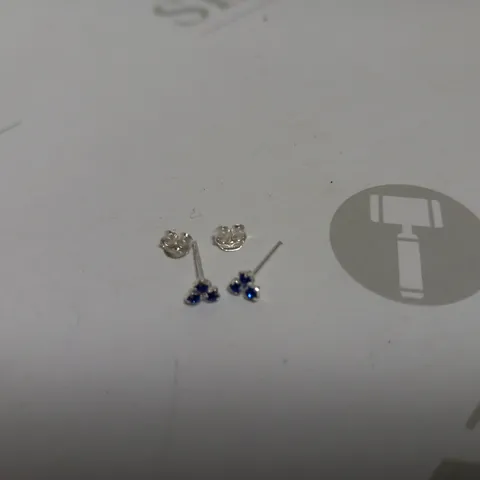 KINGSLEY RYAN SILVER BLUE STONE STUD EARRINGS 