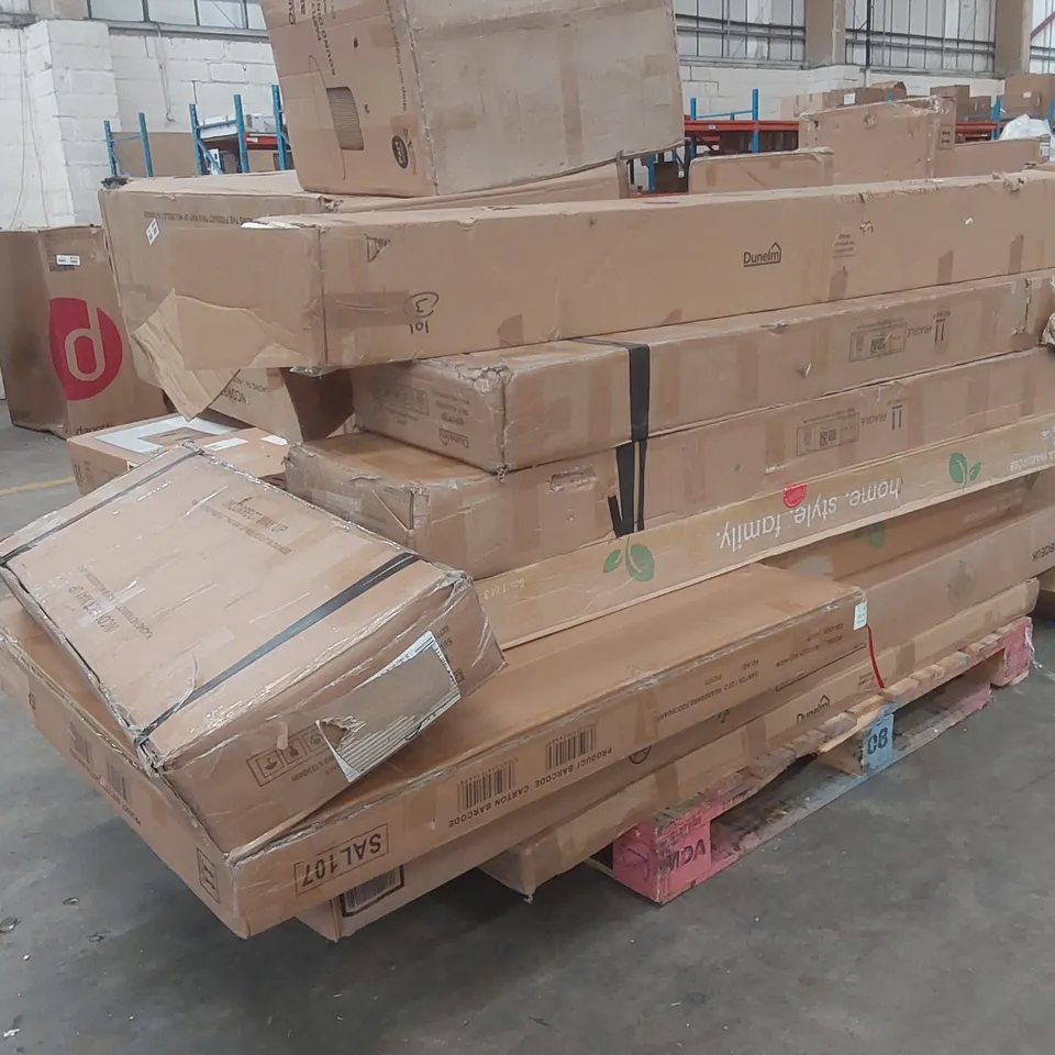 PALLET CONTAINING A LARGE QUANTITY OF ASSORTED FURNITURE PARTS ECT