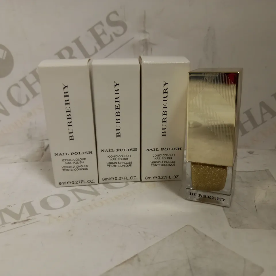LOT OF 3 X BURBERRY ICONIC NAIL POLISH NO.452 GOLD (TESTERS)