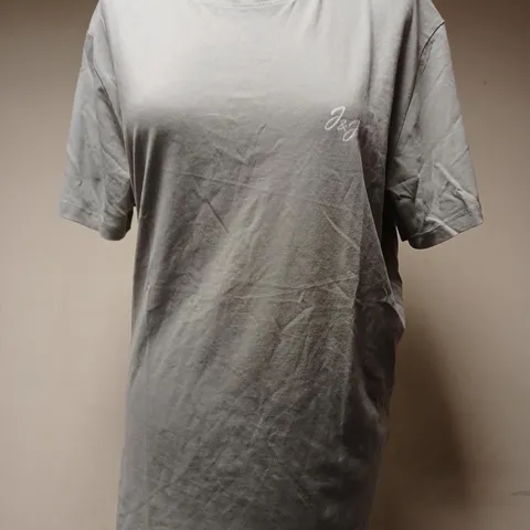 JACK JONES CREW NECK T-SHIRT GREY/GREEN - LARGE