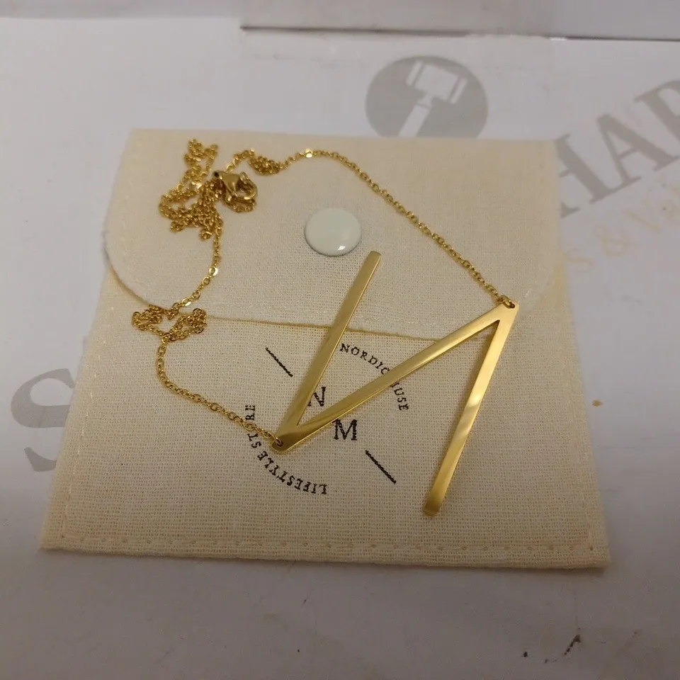 NORDIC MUSE GOLD EFFECT CHAIN WITH `N` PENDANT