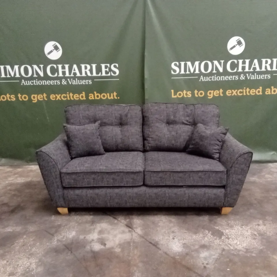 HALSTOW 2 SEATER FABRIC SOFA - CHARCOAL RRP £449