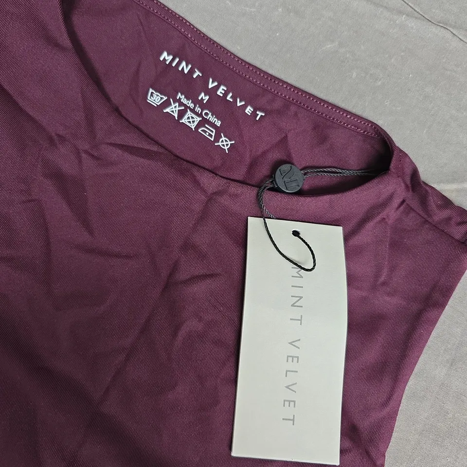 MINT VELVET BERRY LAYERING HIGH NECK VEST – WOMEN'S SLEEVELESS TOP, CHIANTI, SIZE M