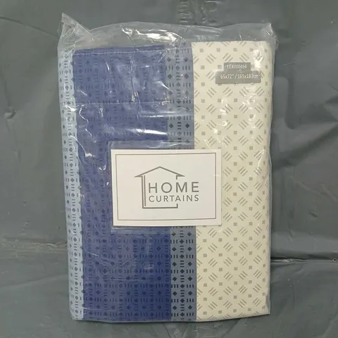 HOME CURTAINS ONE PAIR OF PRINTED PENCIL PLEAT LINED CURTAINS 165X183CM