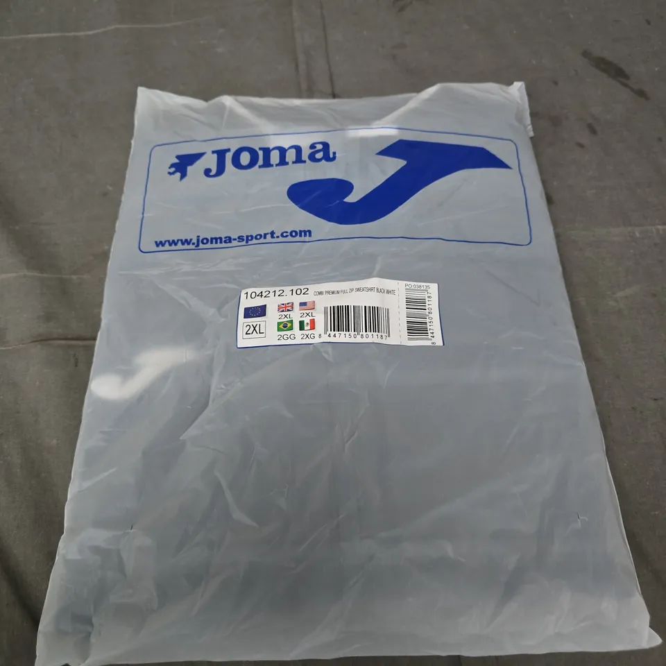 JOMA COMBI PREMIUM FULL ZIP SWEATSHIRT – BLACK/WHITE, UK 2XL