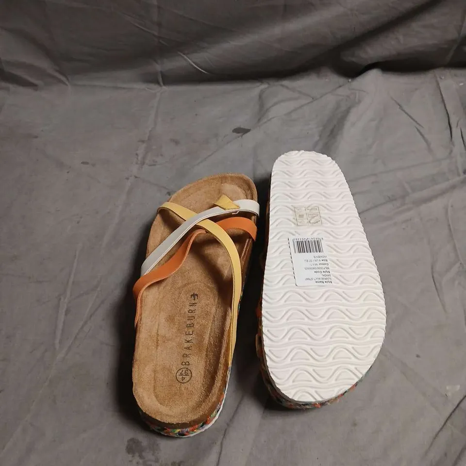 BRAKEBURN WOMEN'S STRAPPY MULTICOLOURED SANDALS - SIZE UK 4