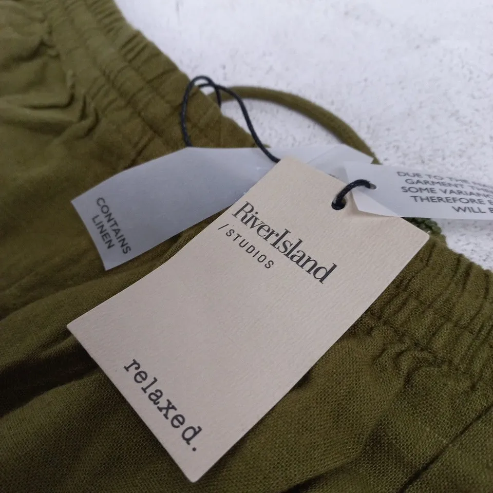 RIVER ISLAND KHAKI DAYWEAR TROUSERS – UK SIZE S (US/S, EUR S)