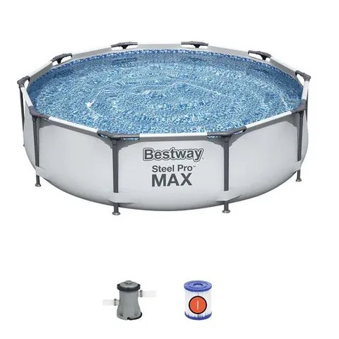 BESTWAY STEEL PRO MAX SWIMMING POOL WITH PUMP (L) 3.05M X (H) 76CM