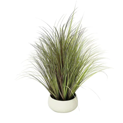 K BY KELLY HOPPEN INDOOR OUTDOOR PRE-LIT LOMANDRA GRASS W/CEMENT POT
