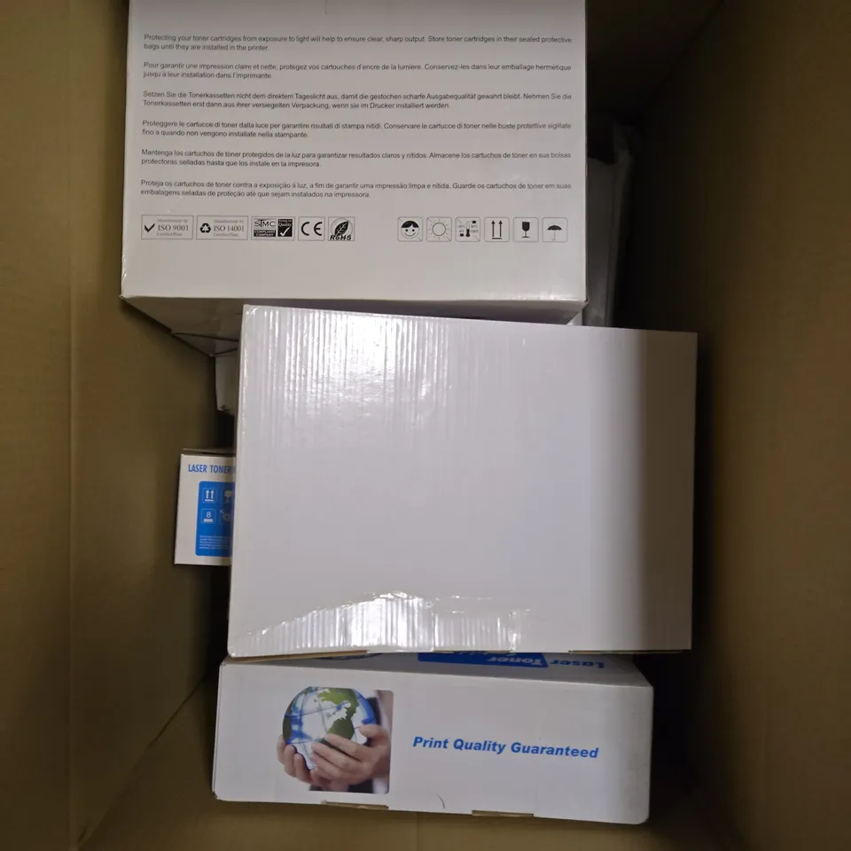 BOX OF APPROXIMATELY 6 ASSORTED BOXED LASER TONER CARTRIDGES IN VARIOUS MODELS