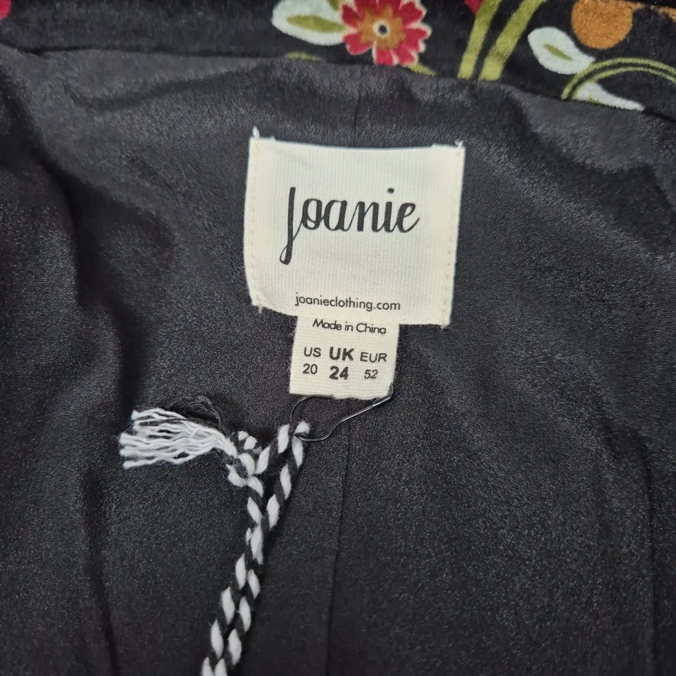 JOANIE BLACK FLORAL PAISLEY JACKET – UK 2 (US 20)