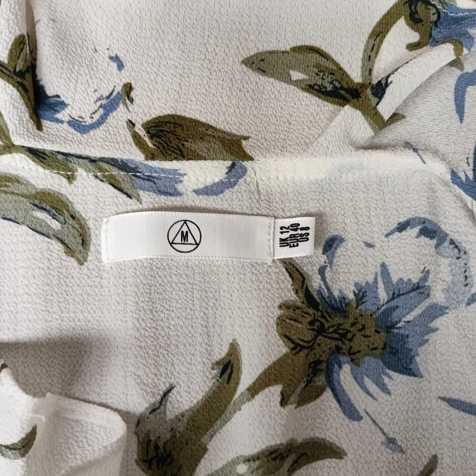 Floral Print Dress – Blue & White, UK 12 (EU 40)