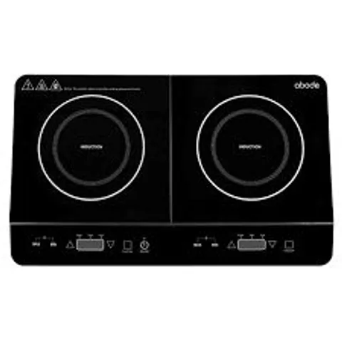 BOXED ABODE FREESTANDING DOUBLE INDUCTION HOB - BLACK GLASS (1 BOX)