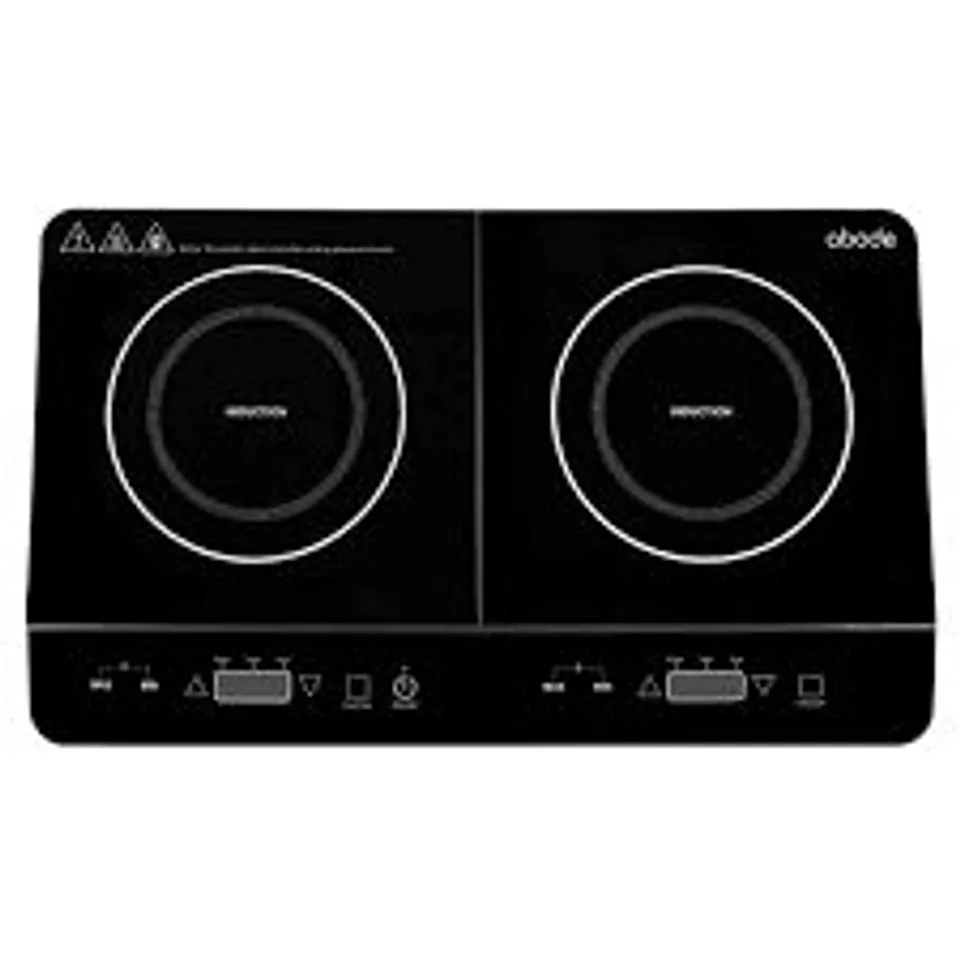 BOXED ABODE FREESTANDING DOUBLE INDUCTION HOB - BLACK GLASS (1 BOX)