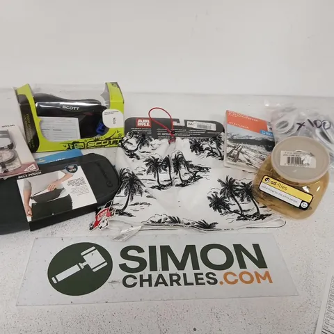 APPROXIMATELY 590 ASSORTED PRODUCTS TO INCLUDE; TSA AIRHOLE FILTERS, LIFESYSTEMS TRAVEL BELT, SILVA COMPASS RANGER S, SCOTT SINGLE LENS GOGGLES AND K'RING BOTTLE OPENER