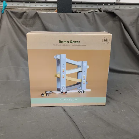 LITTLE DUTCH RAMP RACER – WOODEN ROLLER RAMP TOY WITH CARS (18+ MONTHS) BOXED