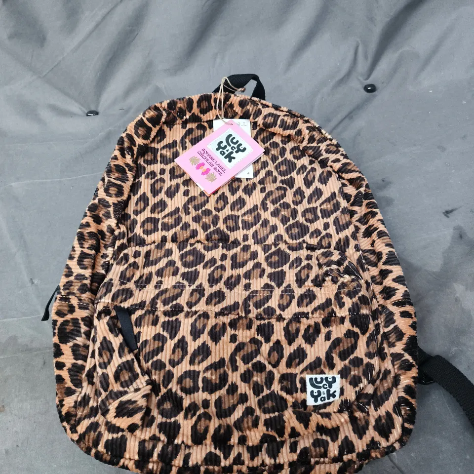 LUCY AND YAK LEOPARD PRINT BACKPACK 